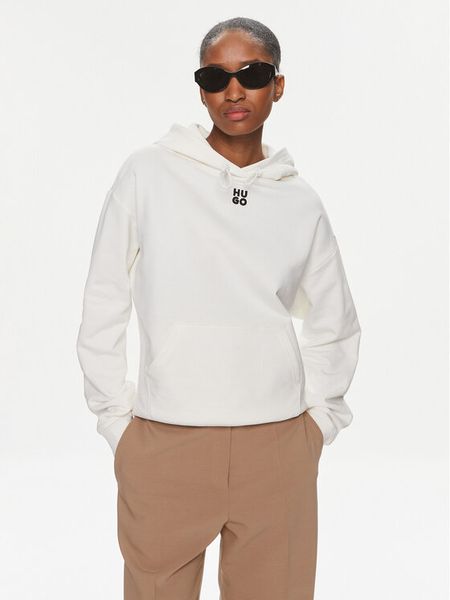 Hugo Bluza Delfinia 50522423 Écru Regular Fit. Bluzy damskie Hugo, xl, bez wzorów, z bawełny, bez kaptura. Za 299.99 zł.