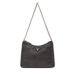 Torebka Guess. Czarne torebki do ręki damskie Guess, z aplikacjami, wizytowe, bez dodatków. Za 489.99 zł.