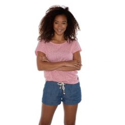 Koszulka damska Protest Megan. Czerwone t-shirty damskie Protest, bez wzorów, z bawełny, bez kołnierzyka. Za 119.90 zł.