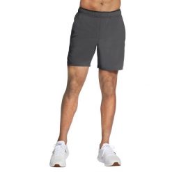 Spodenki sportowe męskie Premier 7 Short. Czarne krótkie spodenki sportowe męskie Skechers, l, bez wzorów, z materiału, trekkingowe. Za 229.99 zł.