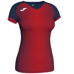 Koszulka do piłki nożnej damska Joma Supernova. Czerwone t-shirty damskie Joma, xs, bez wzorów, sportowe, bez kołnierzyka. W wyprzedaży za 96.80 zł.