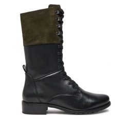 Kozaki Josef Seibel. Czarne kozaki damskie Josef Seibel, bez obcasa, na płaskiej podeszwie. Za 599.99 zł.