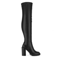 Kozaki Nine West. Czarne kozaki damskie Nine West, bez obcasa, na słupku. Za 349.99 zł.