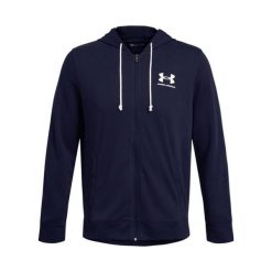 Bluza z kapturem i zamkiem błyskawicznym Under Armour Rival Terry. Białe bluzy męskie Under Armour, xl, bez wzorów, z materiału, z kapturem. Za 295.90 zł.