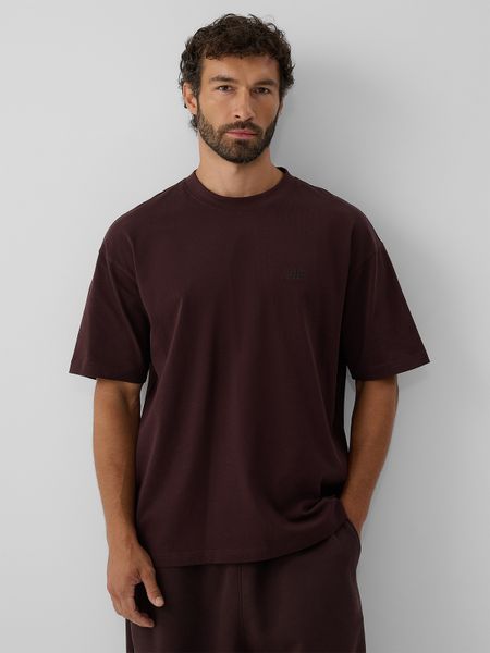 4F T-shirt loose gładki męski - brązowy L. Brązowe t-shirty męskie 4f, l, bez wzorów, z bawełny, klasyczne, bez kołnierzyka. Za 69.99 zł.