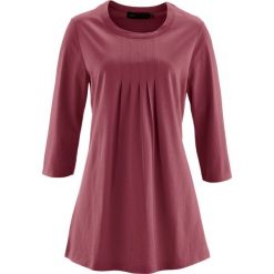 Długi shirt, rękawy 3/4 bonprix czerwony klonowy. Czerwone bluzki damskie bonprix, bez wzorów, bez kołnierzyka. Za 37.99 zł.