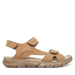 Sandały Josef Seibel. Brązowe sandały damskie Josef Seibel, bez wzorów, bez obcasa, na płaskiej podeszwie, bez zapięcia. Za 359.99 zł.