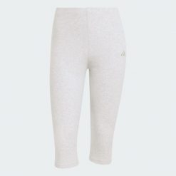 Legginsy Seasonal Essentials Rib Capri. Szare legginsy damskie Adidas, bez wzorów, z dzianiny. Za 149.00 zł.