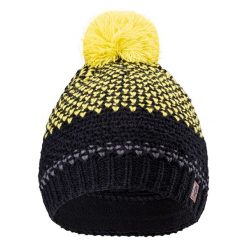 Czapka dziecięca zimowa Hi-Tec Hervin JR - żółto-czarna. Czarne czapki dla dzieci Hi-tec, na zimę, bez wzorów, z materiału. Za 34.99 zł.
