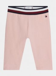 Tommy Hilfiger Legginsy KN0KN01948 Różowy Slim Fit. Czerwone legginsy dla dziewczynek Tommy Hilfiger, bez wzorów, z bawełny. Za 79.99 zł.
