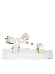 Versace Jeans Couture Sandały 78VA3SM2 Biały. Białe sandały damskie Versace Jeans Couture, bez wzorów, z jeansu, bez obcasa, na płaskiej podeszwie, bez zapięcia. Za 669.99 zł.