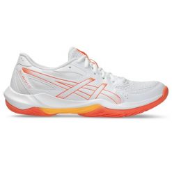 Damskie buty halowe Asics Gel-Rocket 12. Białe obuwie sportowe damskie Asics, bez wzorów, z gumy, na fitness i siłownię. Za 375.00 zł.