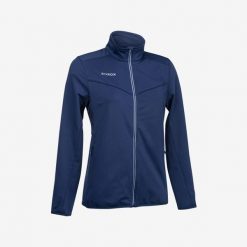 Kurtka do hokeja na trawie damska Korok FH900. Niebieskie kurtki damskie KOROK, l, bez wzorów, z elastanu, bez kaptura, na fitness i siłownię. Za 189.99 zł.