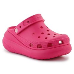 Klapki Crocs Classic Crush Clog 207521-6ZQ różowe. Czerwone klapki damskie bez wzorów, sportowe, bez obcasa. Za 435.61 zł.