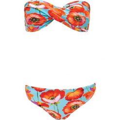 Biustonosz bikini "African Tulip" w kolorze turkusowym ze wzorem. Bikini damskie marki PHAX. W wyprzedaży za 108.95 zł.
