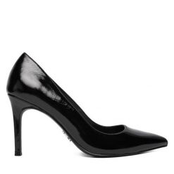 Szpilki Steve Madden. Czarne szpilki damskie Steve Madden, bez wzorów, bez obcasa, bez zapięcia. Za 519.99 zł.
