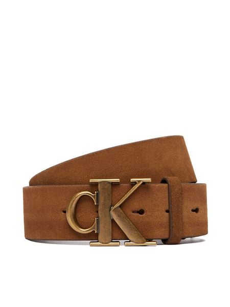 Calvin Klein Pasek Męski LV04D7084G Brązowy. Brązowe paski damskie Calvin Klein, bez wzorów, ze skóry. Za 210.99 zł.