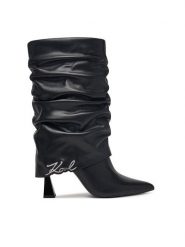 KARL LAGERFELD Botki Debutante KL32085 Czarny. Czarne botki damskie KARL LAGERFELD, ze skóry, bez obcasa, na słupku, bez zapięcia. Za 1,409.00 zł.