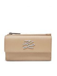 KARL LAGERFELD Portfel A1W32058 Beżowy. Brązowe portfele damskie KARL LAGERFELD, bez wzorów, ze skóry. Za 289.99 zł.