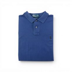 Second life - Polo Ralph Lauren koszulka męska z krótkim rękawem - Stan dobry. Niebieskie koszulki polo męskie Ralph Lauren, l, bez wzorów, z jeansu, eleganckie, bez ramiączek. Za 106.46 zł.