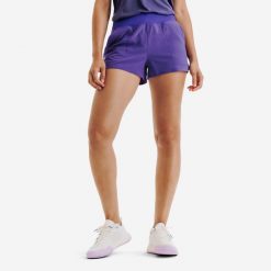 Spodenki do tenisa damskie Light Kuikma. Fioletowe szorty sportowe damskie KUIKMA, l, bez wzorów, z materiału, sportowe, na fitness i siłownię. Za 59.99 zł.