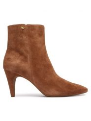 MICHAEL Michael Kors Botki Daniela Heeled 40F6DNME6S Brązowy. Brązowe botki damskie MICHAEL Michael Kors, ze skóry, bez obcasa, na szpilce, bez zapięcia. Za 879.99 zł.