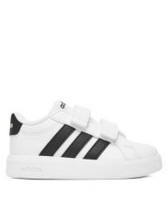 Adidas Sneakersy Grand Court 3.0 HP3534 Biały. Białe buty sportowe dziewczęce Adidas, bez wzorów, ze skóry, bez zapięcia. Za 139.99 zł.