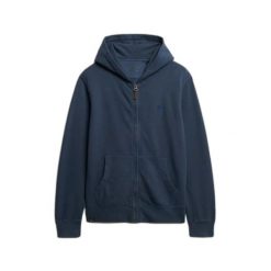 Bluza z kapturem i zamkiem błyskawicznym Superdry Classic Essential Ziphood. Niebieskie bluzy męskie Superdry., na lato, xl, bez wzorów, z kapturem. Za 391.90 zł.