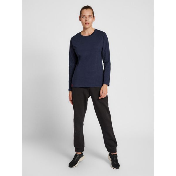 Damska koszulka z długim rękawem Hummel Red Basic. Niebieskie bluzy sportowe damskie Hummel, xs, bez wzorów, z bawełny, bez kaptura, na fitness i siłownię. Za 123.00 zł.