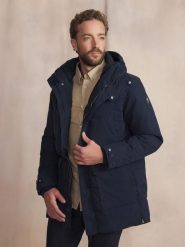 Kurtka puchowa TBS Aspenves. Niebieskie kurtki męskie TBS, m, bez wzorów, z bawełny, z kapturem. Za 931.00 zł.