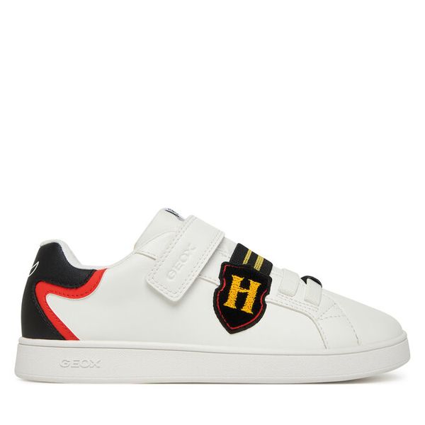 Sneakersy Geox. Białe trampki i tenisówki chłopięce Geox, bez wzorów, bez zapięcia. Za 179.99 zł.