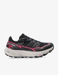 Buty trailowe damskie Salomon Thundercross GTX - black/black/pink. Czarne obuwie sportowe damskie Salomon, bez wzorów. Za 696.81 zł.