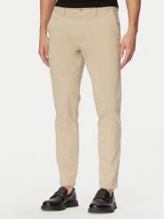 BOSS Chinosy H-Kaiton1 50543312 Beżowy Slim Fit. Brązowe spodnie materiałowe męskie Boss, m, bez wzorów, z bawełny. Za 629.99 zł.