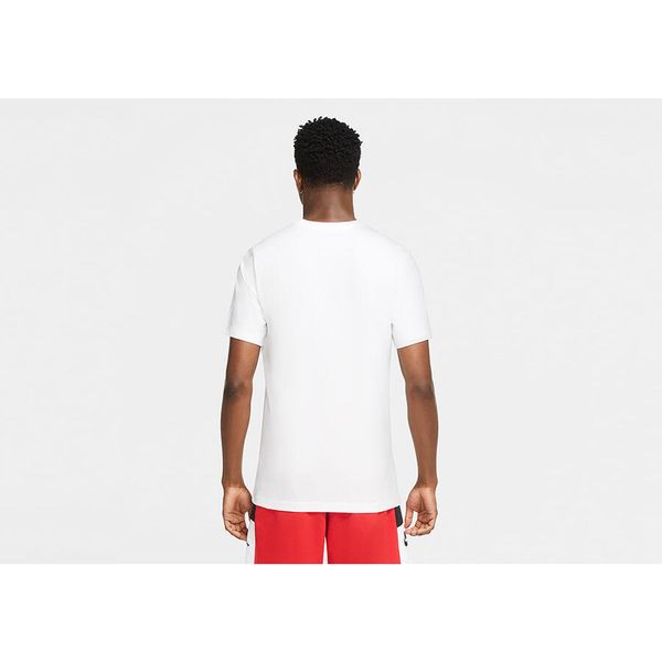 Koszulka męska nike air jordan 'i fly' crew tee white. Białe koszulki sportowe męskie Nike, m, bez wzorów, bez kołnierzyka, bez ramiączek, na fitness i siłownię. Za 149.00 zł.