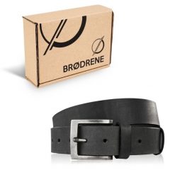 Pasek do Spodni Męski Szeroki OPM-13 Brødrene Czarny 130 cm. Czarne paski damskie bez wzorów, z jeansu, eleganckie. Za 64.90 zł.