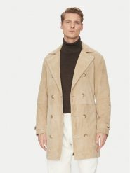 Marciano Guess Płaszcz skórzany 5GHL00 2295Z Beżowy Regular Fit. Brązowe płaszcze męskie Marciano Guess, m, z aplikacjami, ze skóry, bez kaptura. Za 1,709.00 zł.