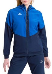 Damska kurtka z kapturem Erima Tracktop Squad. Niebieskie kurtki damskie Erima, bez wzorów, z materiału, z kapturem, na fitness i siłownię. Za 221.15 zł.