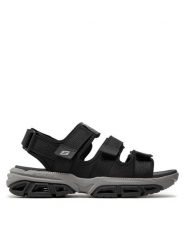 Skechers Sandały Atlan-Bodie 210444/BLK Czarny. Czarne sandały męskie Skechers, z materiału, bez zapięcia. Za 199.99 zł.