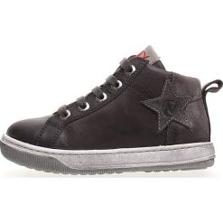 Skórzane sneakersy "Length" w kolorze antracytowym. Szare trampki i tenisówki chłopięce Naturino, z aplikacjami. W wyprzedaży za 229.95 zł.