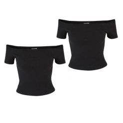 Top Na Ramiączkach Z Organicznej Bawełny W Prążki Dla Kobiet (zestaw 2 Sztuk). Czarne koszulki sportowe damskie Urban Classics, xl, bez wzorów, z bawełny, bez kołnierzyka, bez ramiączek, trekkingowe. Za 84.99 zł.