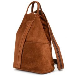 Koniakowy Vera Pelle Włoski Plecak Skórzany Damski Mały T53. Plecaki damskie Vera Pelle, bez wzorów, ze skóry, eleganckie. Za 179.99 zł.