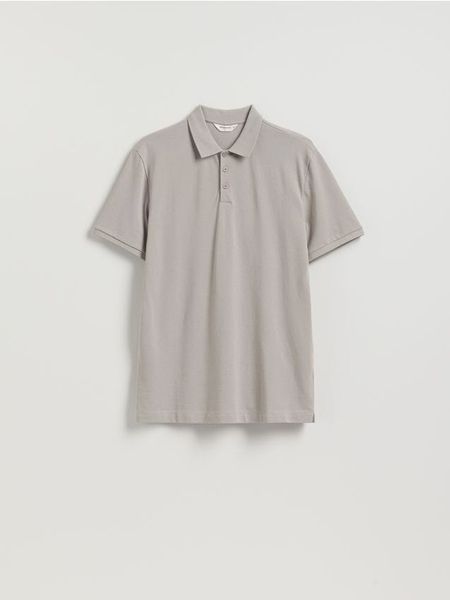 Koszulka polo regular fit - jasnoszary. Szare koszulki polo męskie Reserved, l, bez wzorów, z bawełny, bez ramiączek. Za 69.99 zł.
