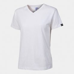 Koszulka gimanstyczna damska Joma Desert z krótkim rękawem. Białe koszulki sportowe damskie Joma, xl, bez wzorów, z bawełny, bez kołnierzyka, bez ramiączek, na fitness i siłownię. Za 90.00 zł.