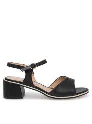 Lasocki Sandały WYL3784-1Z Czarny. Czarne sandały damskie Lasocki, bez wzorów, ze skóry, bez obcasa, na słupku, bez zapięcia. Za 159.99 zł.