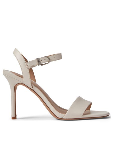 LAUREN RALPH LAUREN Sandały Gwen 802940727005 Biały. Białe sandały damskie Lauren Ralph Lauren, bez wzorów, ze skóry, bez obcasa, na szpilce, bez zapięcia. Za 409.99 zł.