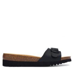 Klapki Scholl. Czarne klapki damskie Scholl, bez wzorów, bez obcasa. Za 269.99 zł.