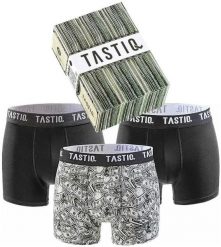 Bokserki Tastiq Dollar 3-pak w pudełku upominkowym, czarne. Czarne bokserki męskie Erima, m, bez wzorów, z bawełny. Za 130.99 zł.