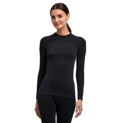 Damska koszulka z długim rękawem Falke Maximum Warm. Czarne koszulki sportowe damskie Falke, l, bez wzorów, z elastanu, bez kołnierzyka, bez ramiączek. Za 383.50 zł.