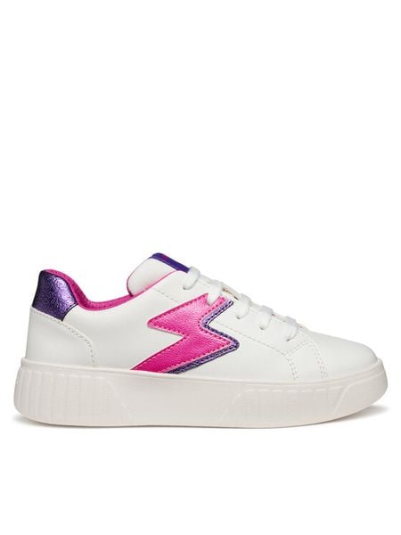 Geox Sneakersy J Mikiroshi J45DVA 054AJ C0563 S Biały. Białe buty sportowe dziewczęce Geox, bez wzorów, ze skóry, bez zapięcia. Za 149.99 zł.