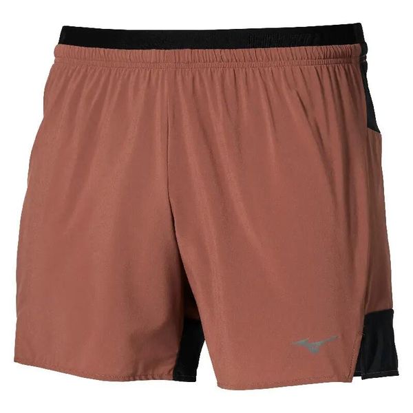 Szorty 2 w 1 Mizuno Active Alpha. Brązowe krótkie spodenki sportowe męskie Mizuno, l, bez wzorów, z materiału, do biegania. Za 172.49 zł.